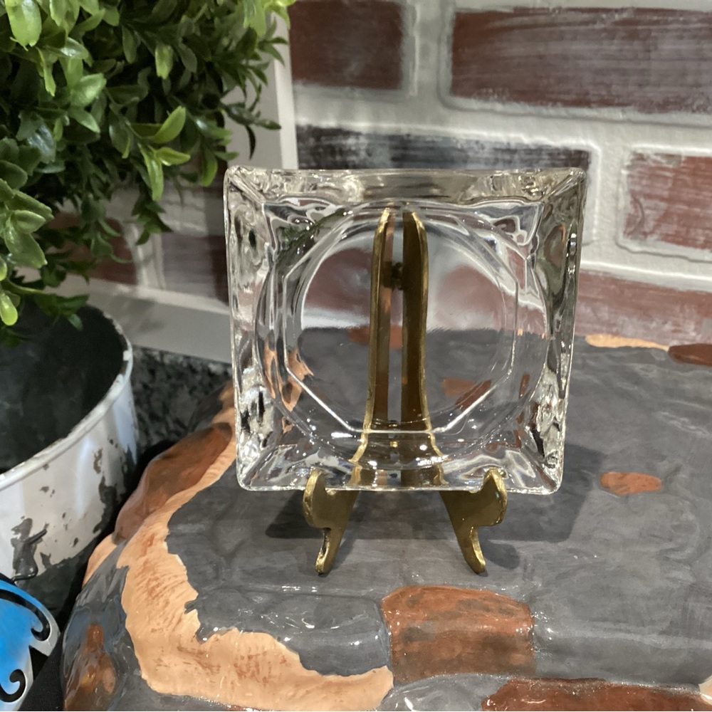 Vintage Clear Glass Crafted Ashtray - Great gently used condition - Collectible